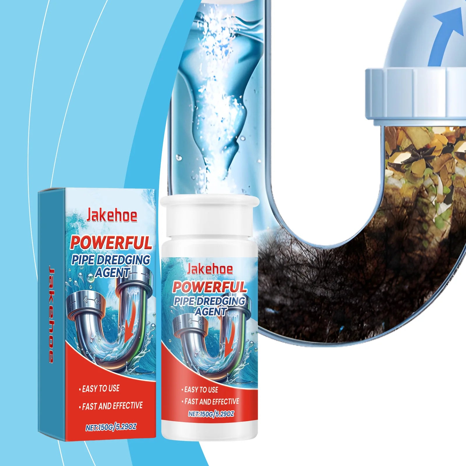 Powerful Pipe Dredging Agent Quickly Dissolve Blockages Clear Drainage Pipe Remove Scale Eliminate Odor Kitchen Dredge Deodorant Qme