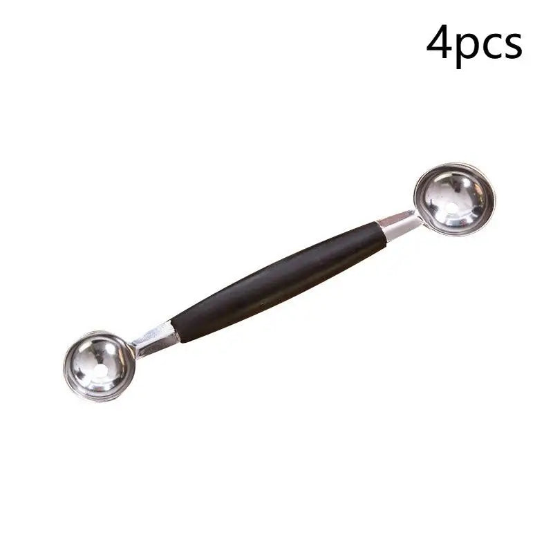 1/4pcs Double Stainless Steel Ended Headed Fruit Icecream Ball Spoon Diameter Melon Baller Fruit Vegetable Tools Qme 4pcs