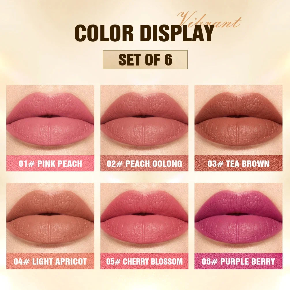QIBEST Velet Matte Sculpting Lipstick Makeup Sets Long Lasting Moisturizing Lipstick Pen Nourishing Lip Stain Hydrating Lip Tint Qme