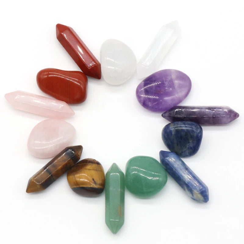 14pcs Seven Chakra Energy Stone Natural Crystal Gemstone Ornaments Gifts Qme