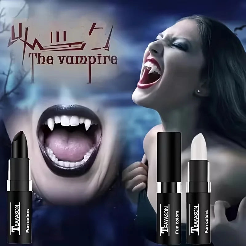 Matte Lipstick Black White Red Bold Lip Stick Waterproof Long Lasting Qme