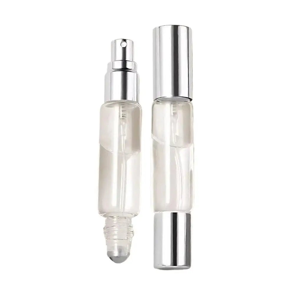 Portable Clear Refillable Bottle Dual Ends Sprayer Roller Tops Qme 1PC