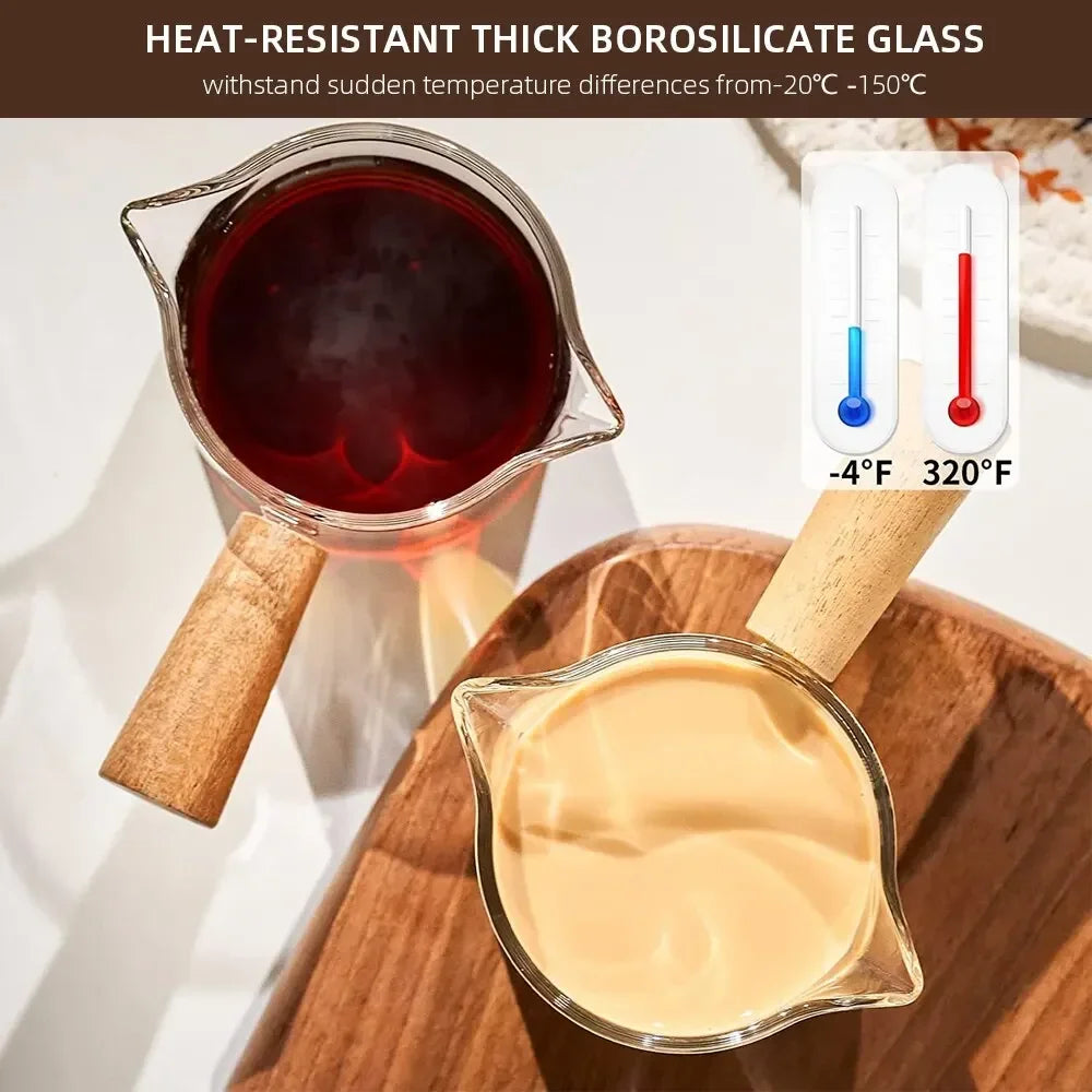 Heat-resisting Glass Espresso Measuring Cup Double Single Mouth Milk Qme