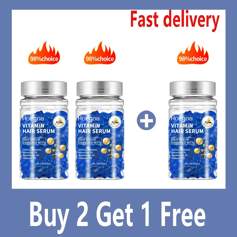 Magic Hair Vitamin Capsule Keratin Oil Fast Restore Hair Soft Smooth Shiny Deep Moisturizer Frizzy Dry Scalp Hair Care Products Qme 3 pcs