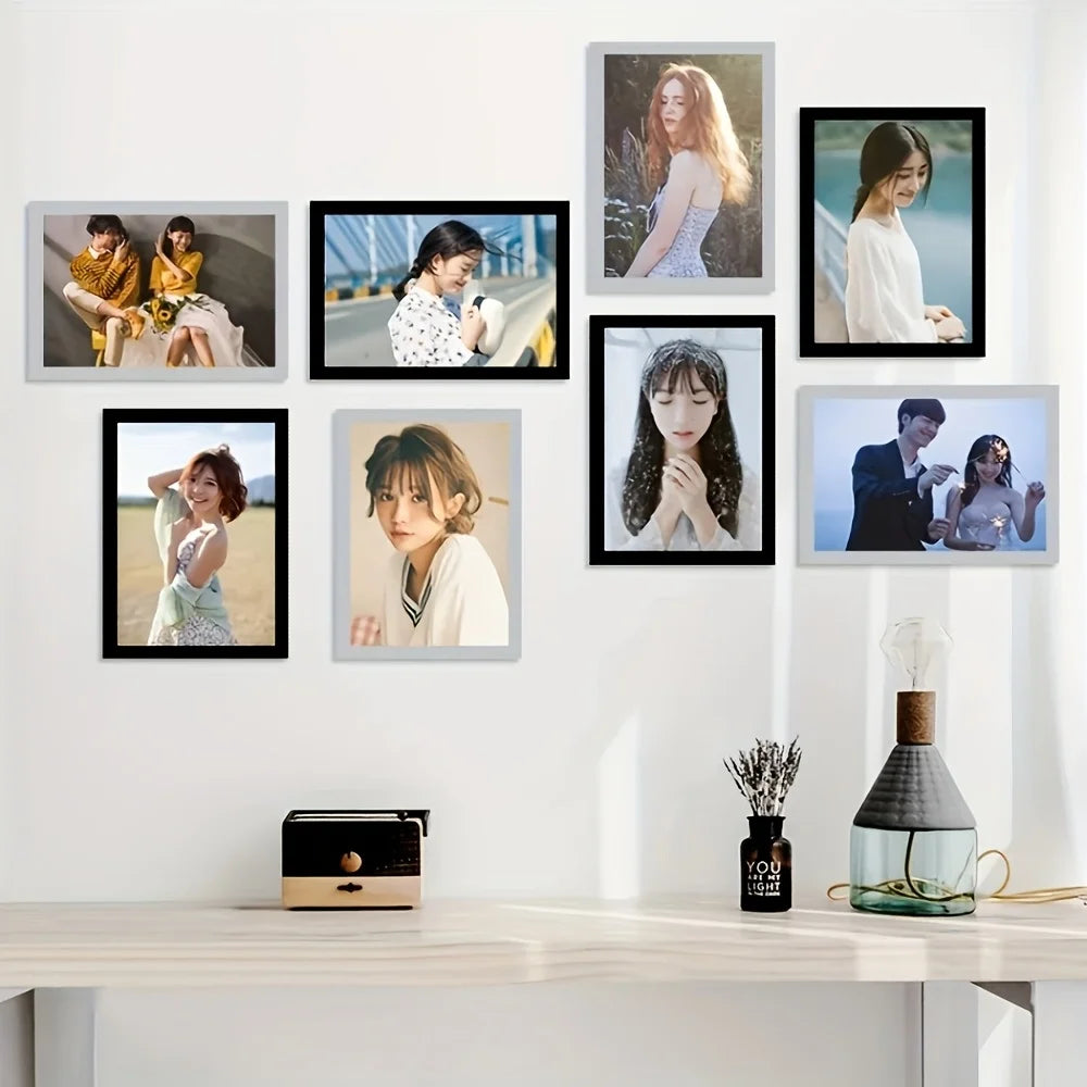 2pcs Magnetic Self-Adhesive Picture Frames - Portable Wall-Mountable Plastic Photo And Document Display Frames Qme
