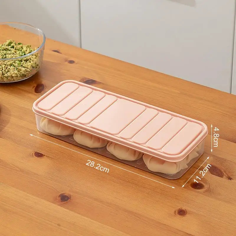 Food Egg Crisper Box Refrigerator Dumpling Wonton Fresh-keeping Qme Pink
