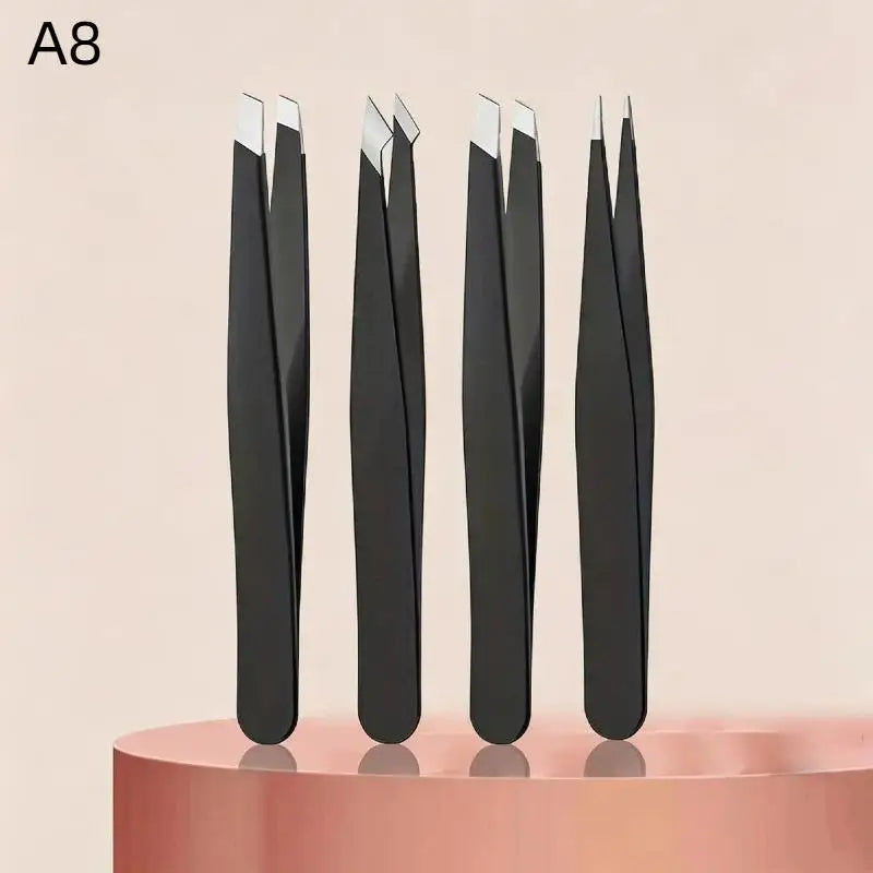 Precision Eyebrow Tweezers Stainless Steel Hair Removal Splinter Qme A8