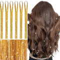 Sparkle Hair Tinsel Synthetic Rainbow Colored Strands Girls Headwear False Hair Extensions Decor Glitter Stage Performace Props Qme G