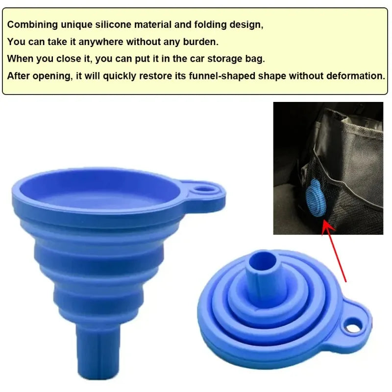 Washer Fluid Change Foldable Portable Auto Engine Oil Petrol Funnel Qme