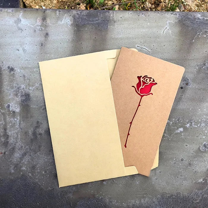 1pcs of Hollow Valentine's Day Mother's Day Greeting Card / Kraft Paper Card Holiday Cards Birthday Cards Blessing Gift Card Qme