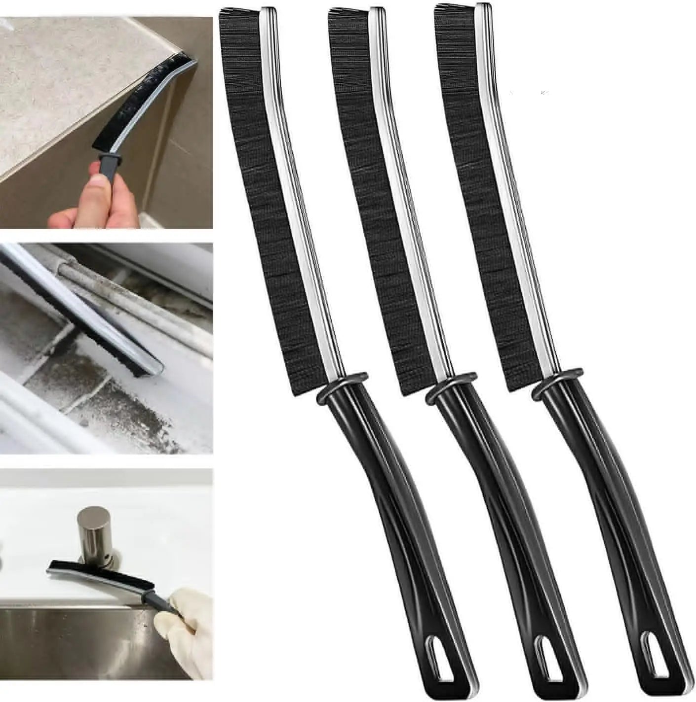 Household Gap Cleaning Brush Durable Grout Hard Bristle Long Handle Cleaner Brush for Tile Joints Dead Angle Shower Floor Lines Qme