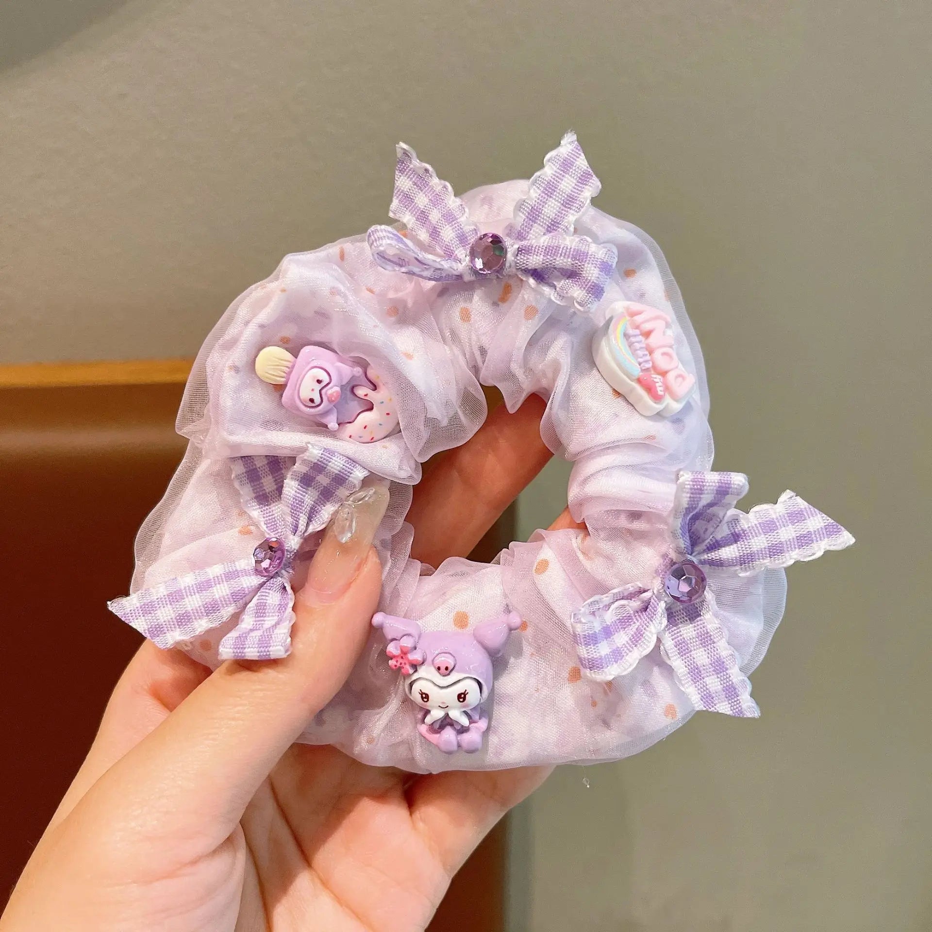 Hello Kitty Kuromi Hair Accessories, Melody School Hair Ties—Excellent Elasticity, Gentle on Hair Qme 7