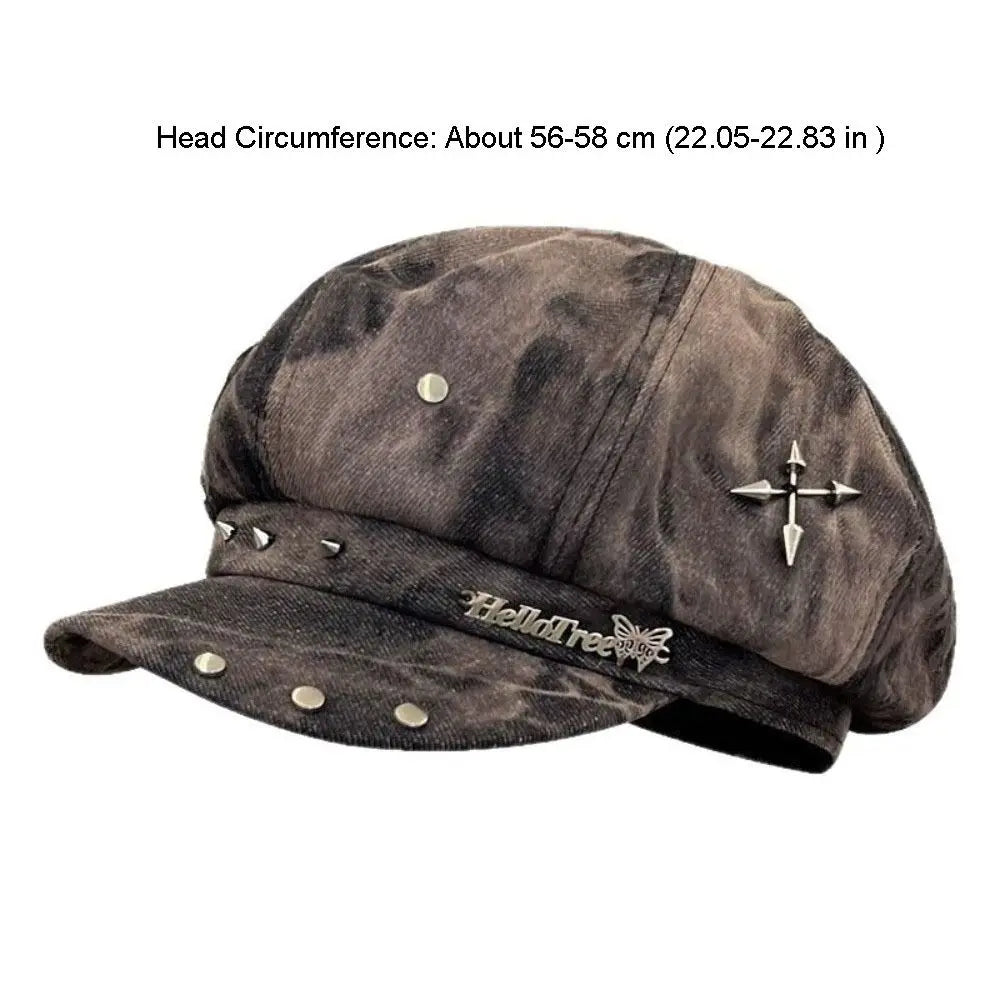Cute Korean Star Octagonal Hat Versatile Polyester Painter Cap Qme
