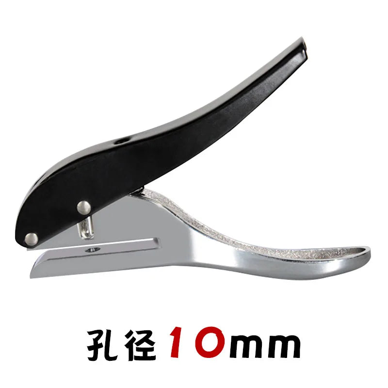 Metal Hole Punch Pliers Round Hole Hand Puncher for ID Cards PVC Cards Leather Craft Tag Binding Tool Leather Punch Tool Qme 10mm