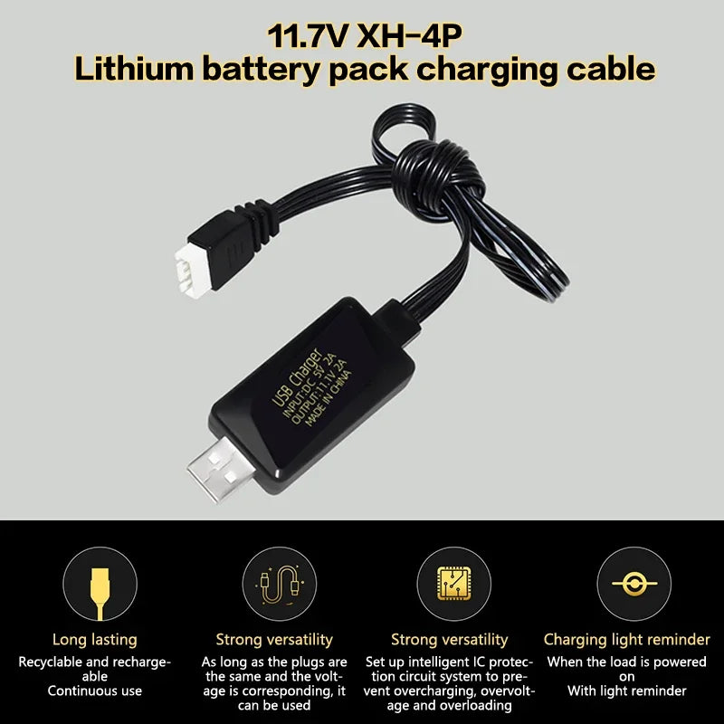11 1V Li-ion Battery Charger 3S Balance Protective Light USB Qme Default Title