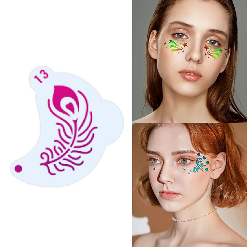 Makeup Tools Face Painting Tattoo Stencil DIY Hand Drawn Spray Qme