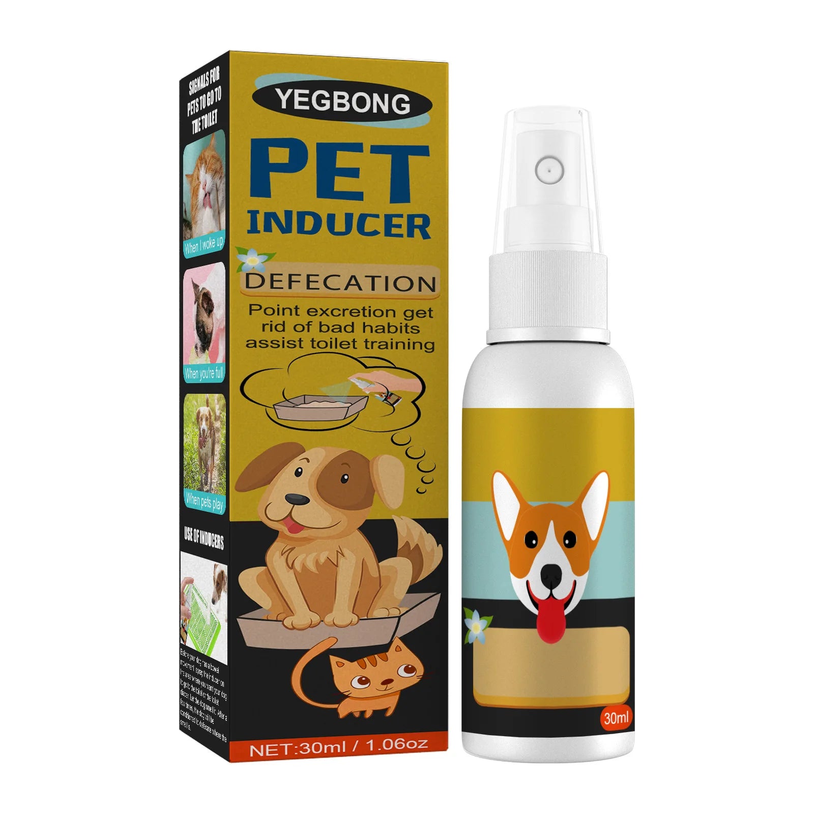 Pet Toilet Training Spray Puppy Positioning Defecation Cats Potty Training Indoor Outdoor Portable Location Dogs Spray Inducer Qme