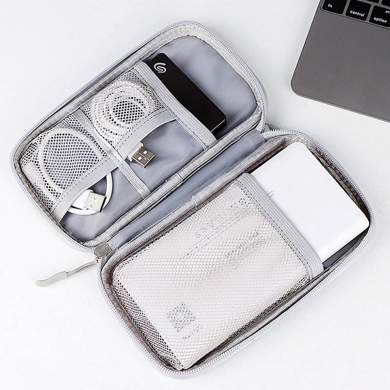 Storage Bag Cord Charger Power Hard Drive Electronic Digital USB Case Qme