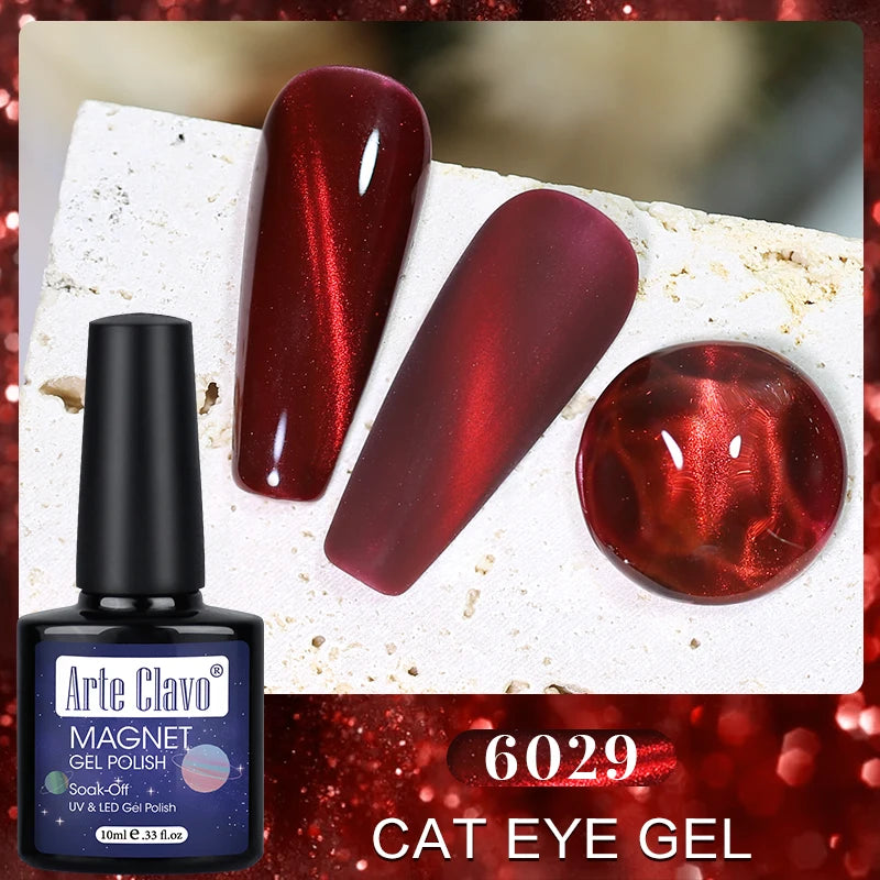 Arte Clavo Auroras Cat Eye Magnetic Gel Unicorn Shining Transparent Qme 6029