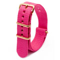 Hot Selling Nylon Watch Strap Gold Square Buckle 4 Colors Striped Bracelet Fashion Wear Resistant Replacement Wristband Qme Pink 22 mm