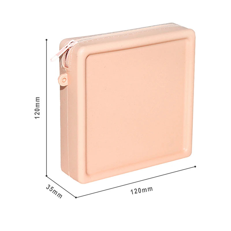 Silicone Organizer Cosmetic Bag Waterproof Smooth Zipper Earphone Holder Color Wallet Coin Purse Portable Pouch Qme L complexion