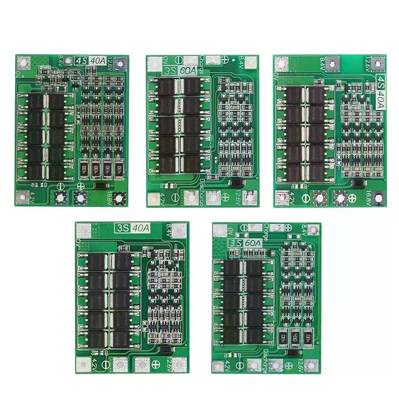 3S 4S 40A 60A Li-ion Lithium Battery Charger Protection Board 18650 Qme