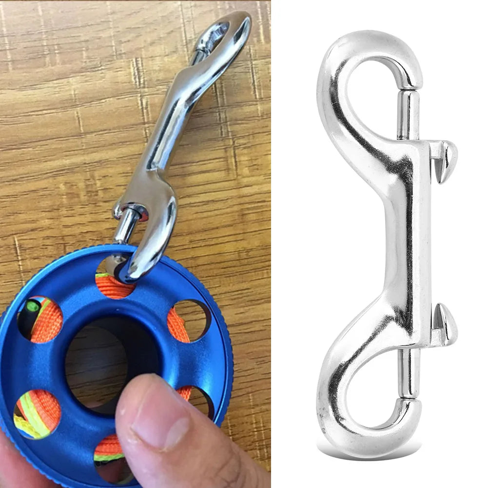 Diving Clip Diving Hook Silver Stainless Steel Double Ended Clip Hook Bolt Snap Diving Buckle Double Ended Snap Qme