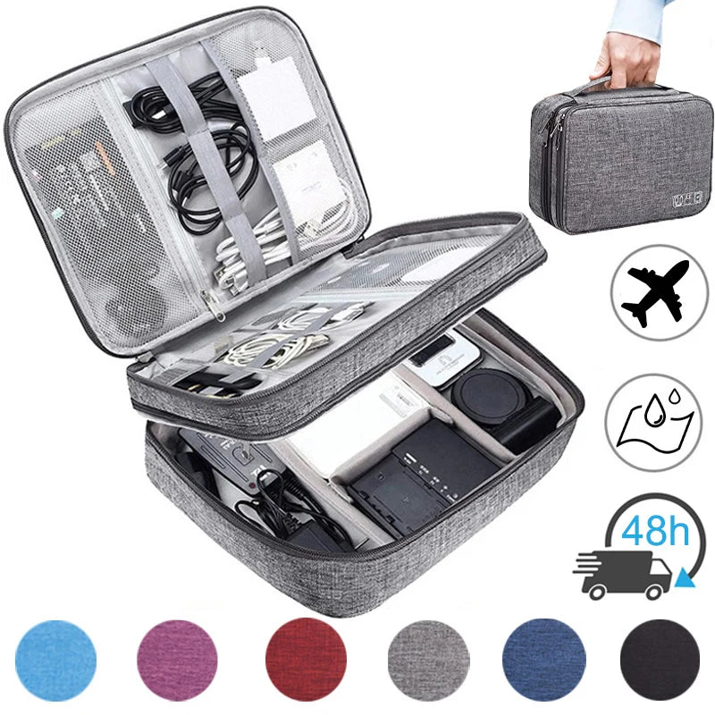 Cable Storage Bag Waterproof Digital Electronic Organizer Portable USB Data Line Charger Plug Storage Bag Travel Cable Organizer Qme