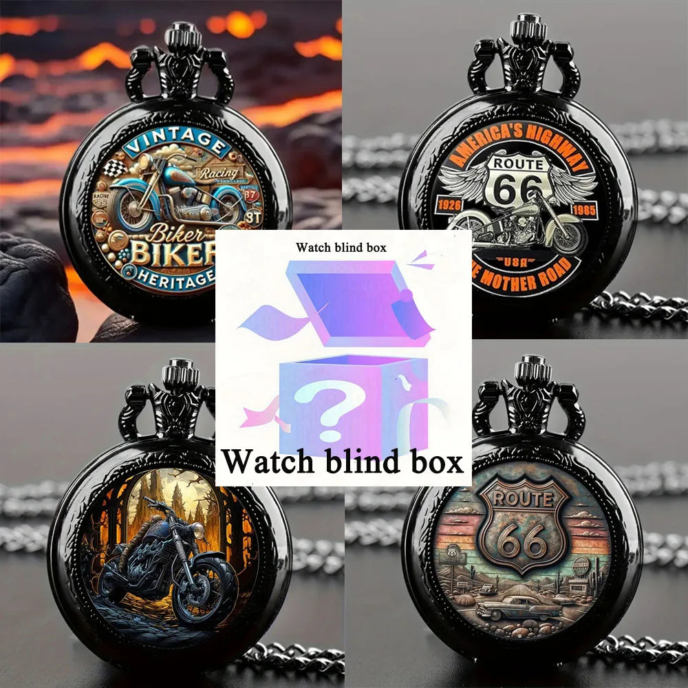 Motorcycle quartz pocket watch surprise blind box Qme Watch blind box