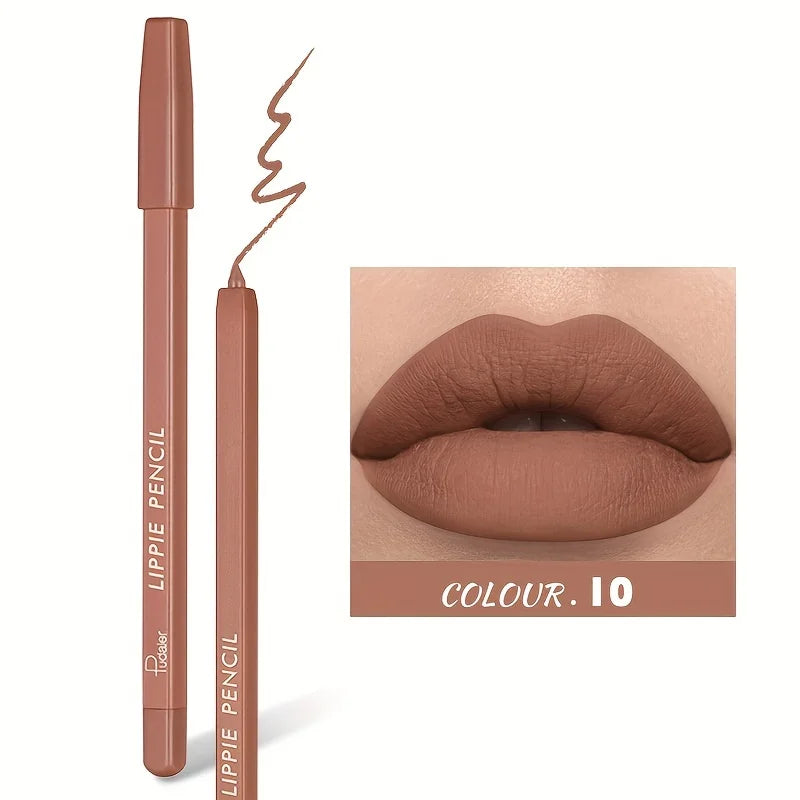 Matte Lip Liner Pen Pigment Waterproof Versatile Mixed Colors Qme 10