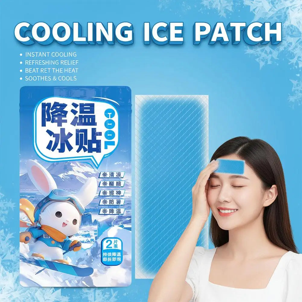 5 Pairs Forehead Fever Cool Pads Cooling Gel Patches Discomfort Qme