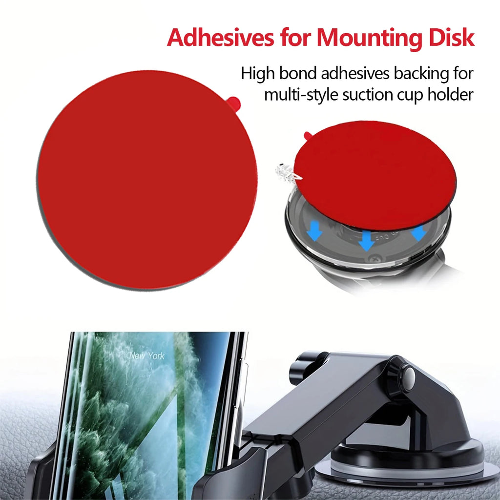 Extra Strong Sticky Adhesive Sticker Pads for Car Dashboard Suction Cup Mounts, Durable Mounting Double-Sided Circle Tape Qme