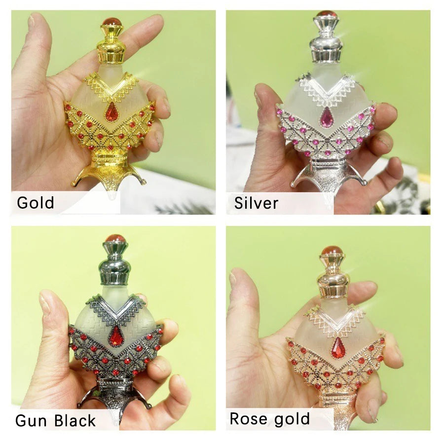 Crystal Rhinestone-encrusted Perfume Bottle Set, 30ml & 10ml Refillable Essential Oil Glass Dropper Bottles, Women's Accessories Qme