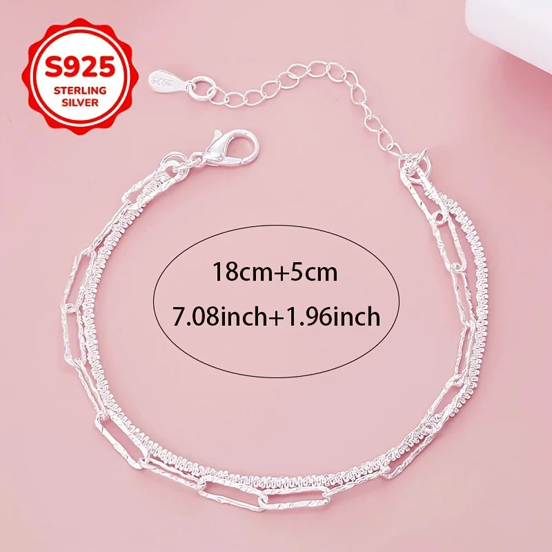 New Luxury 925 Sterling Silver Elegant chain Starry Sky Bracelet for Women Fashion Jewelry Wedding Valentine's Day Gifts Qme