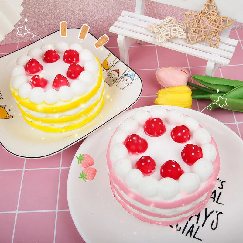Kawaii Cake Shaped Slow Rising Stress Relief PU Soft Decompression Qme