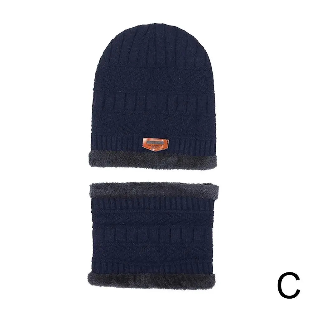 Winter Fleece Scarf Hats Thicken Plush Warm Beanies Wool Knit Caps Men Women Outdoor Cycling Ski Cold Protection Neck Mask Hat Qme Blue One size