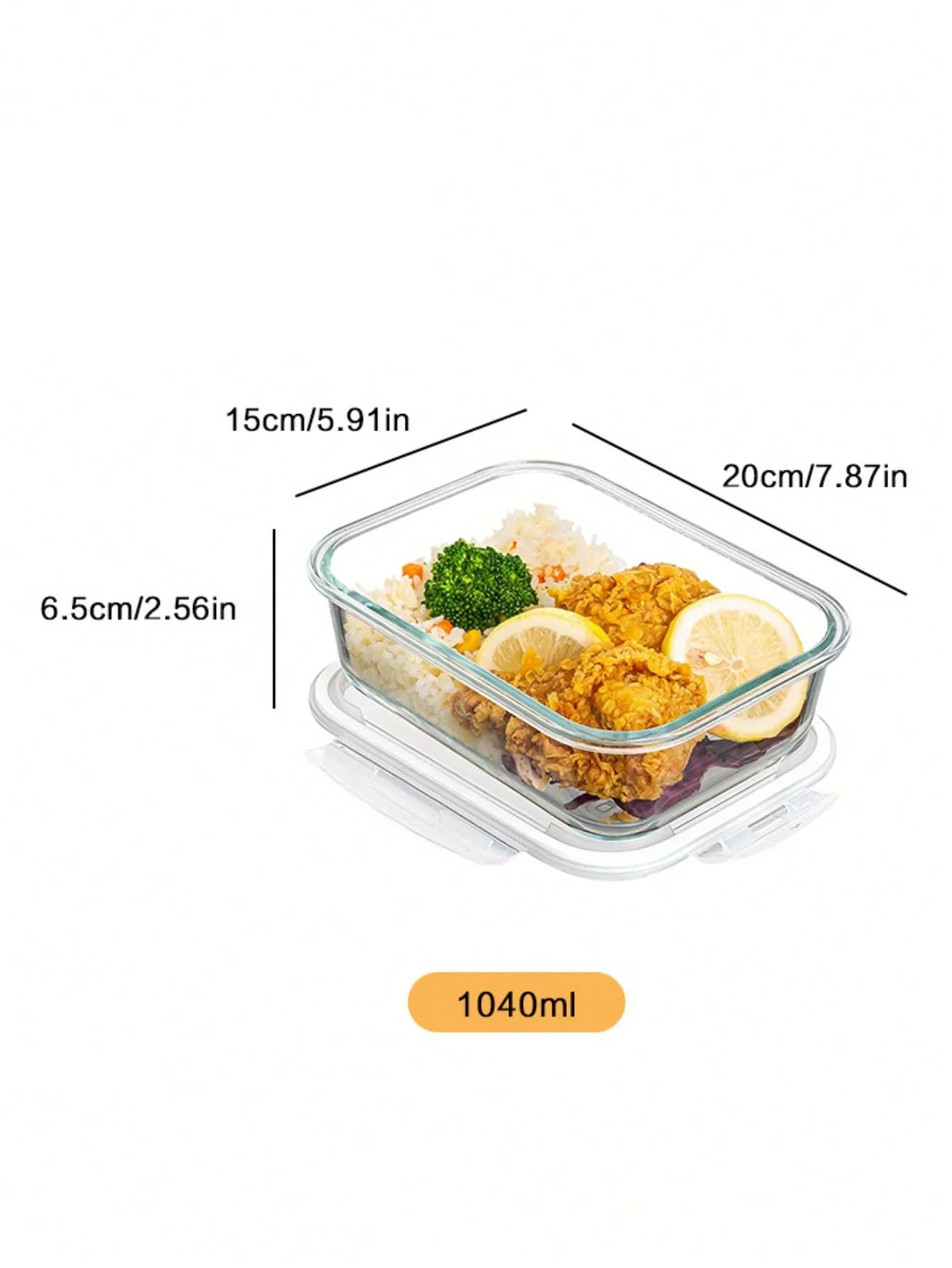 Glass Food Storage Container Lid Meal Prep Fridge Dishwasher Qme L