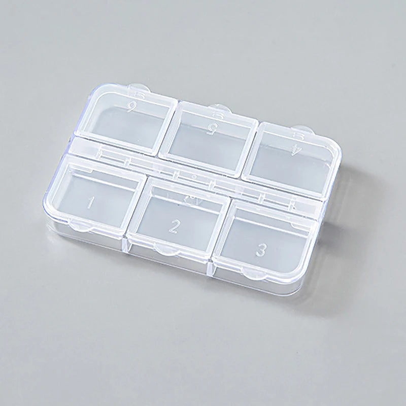 6 Grids Organizer Case Holder Craft Plastic Storage Box Compartment Qme