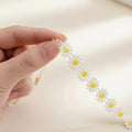 White Yellow Embroidered Lace Trim Soft Fabric Delicate Design Perfect For DIY Sewing Clothing Decor Wedding Craft Projects Qme 1 pcs