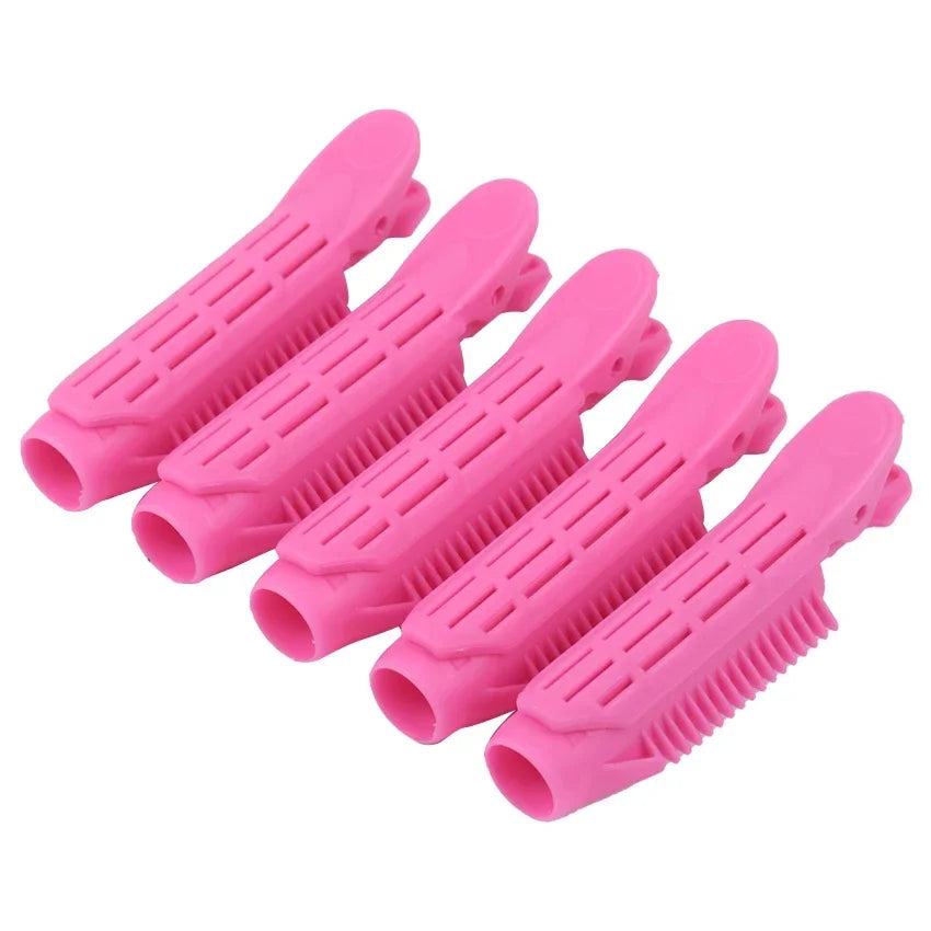 5 Pcs Magic Hair Care Rollers Hair Roots Candy Color Natural Fluffy Clip Sleeping No Heat Plastic Hair Curler Styling Tools Qme Rose