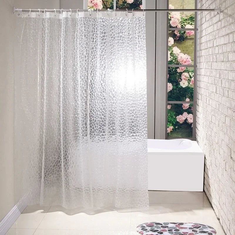 180x180cm 3D Bathroom Bath Shower Curtain Transparent Thicker Qme