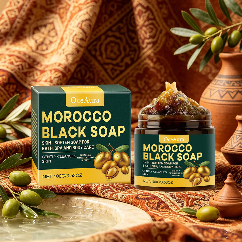 Oceaura Morocco Black Soap Bath Spa Body Care Gentle Cleansing Deep Qme