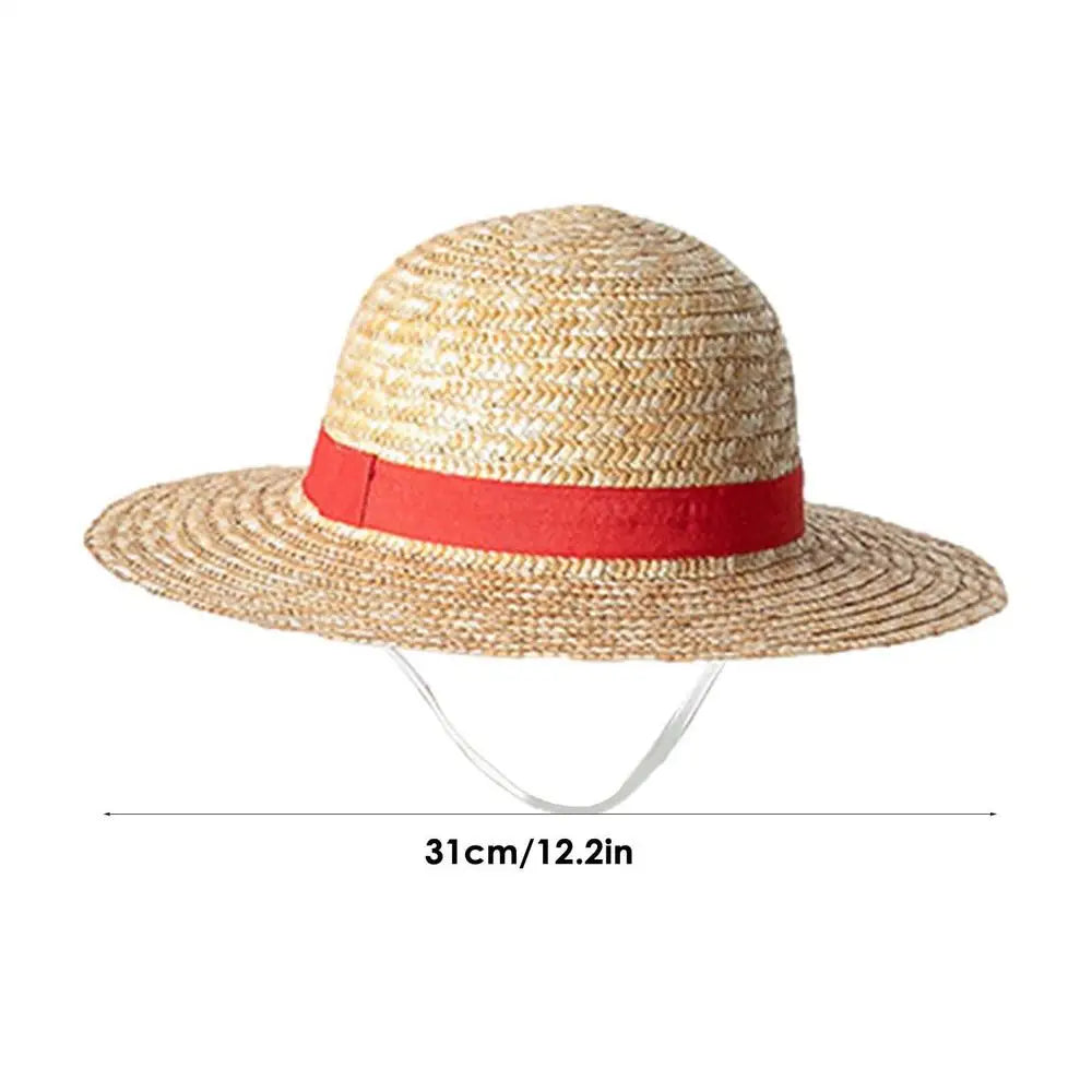 Luffy Straw Hat Anime Luffy Cosplay Hat Luffy Performance Props Costume Party Yellow Summer Strawhats for Fans Youth Qme 31cm