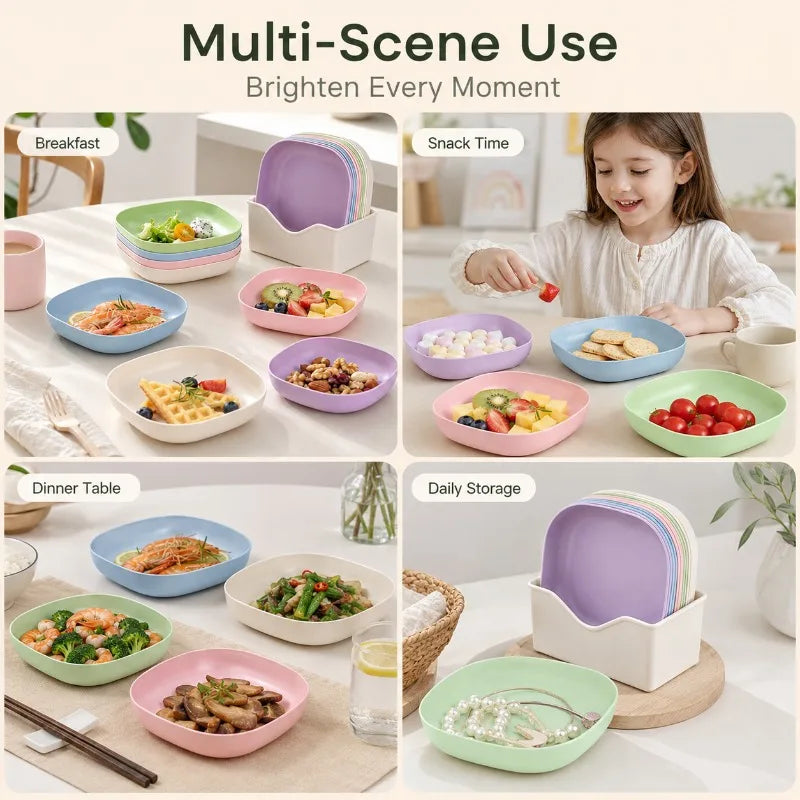 Spitting Plate Household Food Grade Plastic Square Lightweight Suit Qme