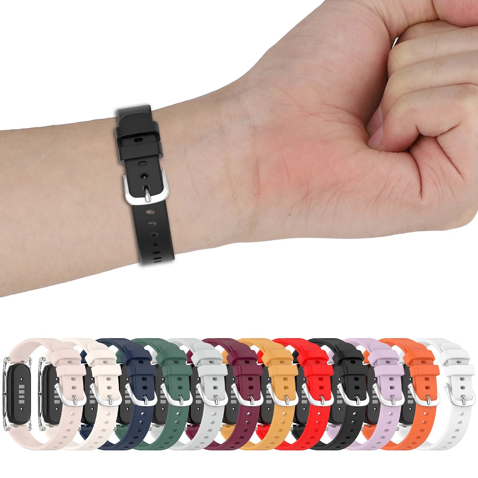 Silicone Sport Watch Strap for Google Fitbit Air Fitness Tracker Sport Replacement Strap for Men Women Health Activity Tracker Qme