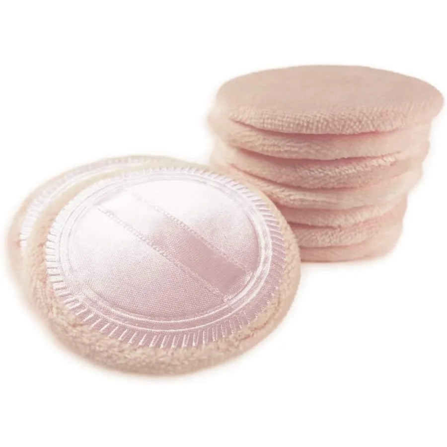 Powder Puff Cotton Cosmetic Makeup Puffs Pads Ribbon Face Loose Qme yellow 5 PCS