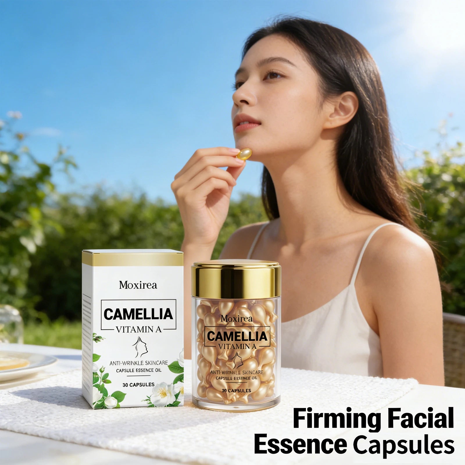 Vitamin A Facial Serum for Glowing Skin Rough Dull Repair Essence Reduce Pigmentation Nourish Brighten Face Moisturizing Capsule Qme