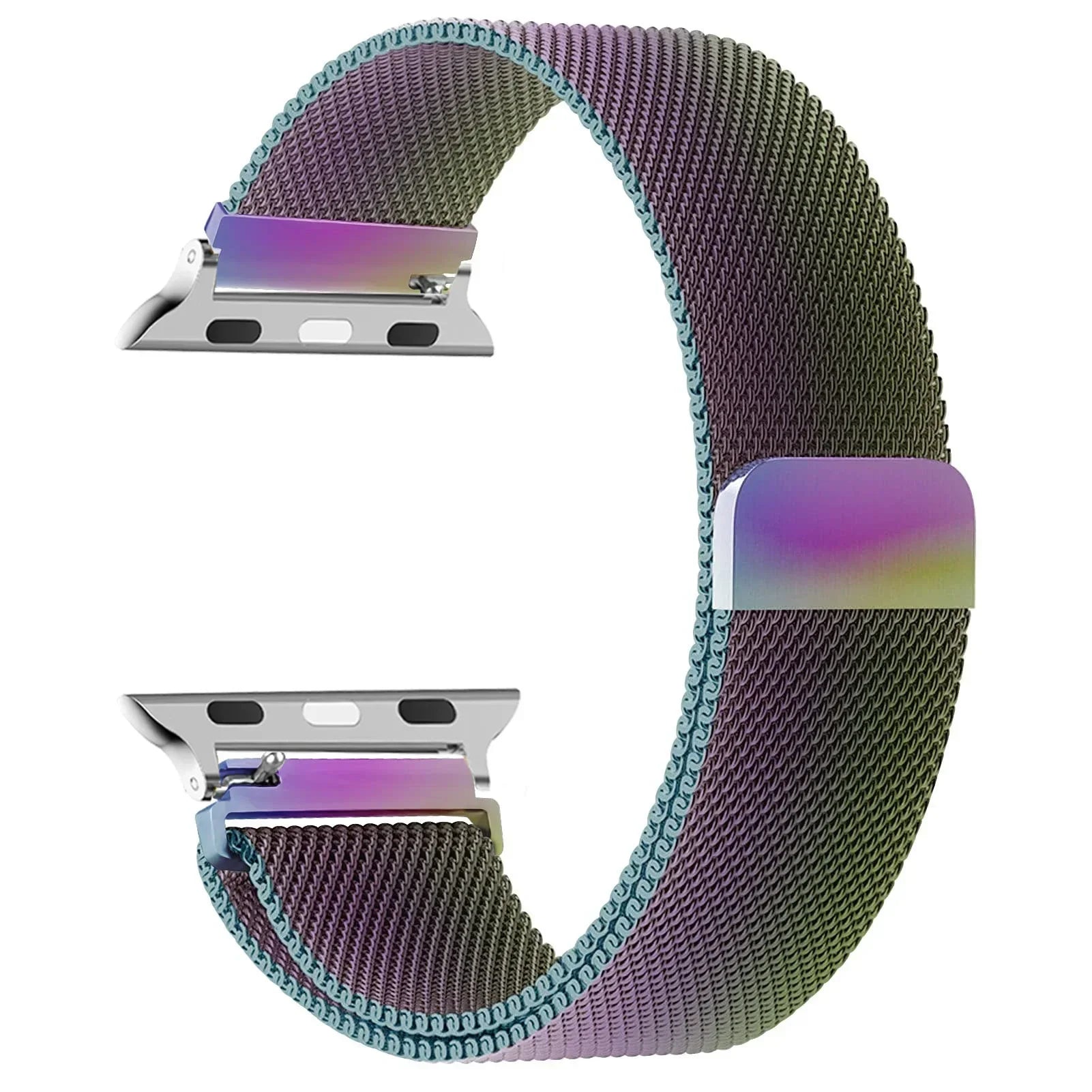 Milanese strap For apple Watch bands 44mm 40mm 45mm 49mm 41mm 38mm 42 44 mm Bracelet iwatch Series 9 3 6 5 SE 7 8 Ultra 2 strap Qme rainbow 42mm 44mm 45mm 49mm