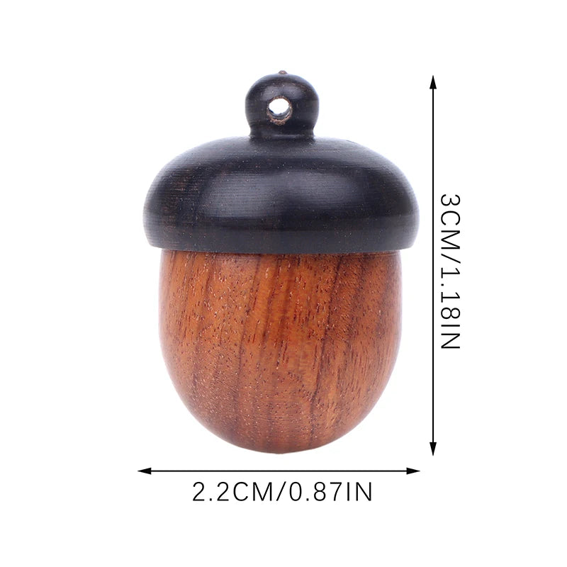 Mini Solid Wood Bottle Holder Pill Case Sandalwood Rescue Container Qme