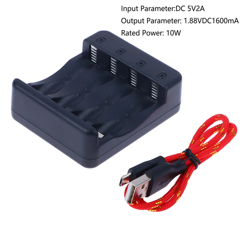 4-slot Smart Ni-zn Battery Charger Indicator Charging Cable LED Qme